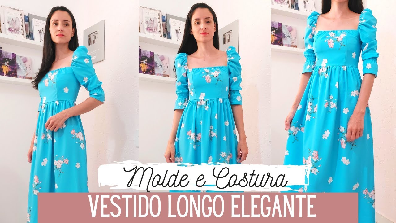 COMO FAZER UM VESTIDO CHIC COM MANGA BUFANTE E ELASTICO NO OMBRO │VIVIANE PRATES