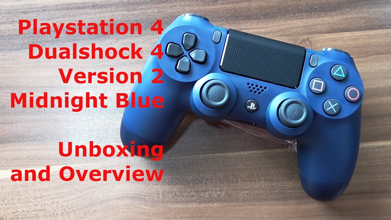 Playstation 4 Dualshock 4 V2 Controller Midnight Blue Color Unboxing and Overview
