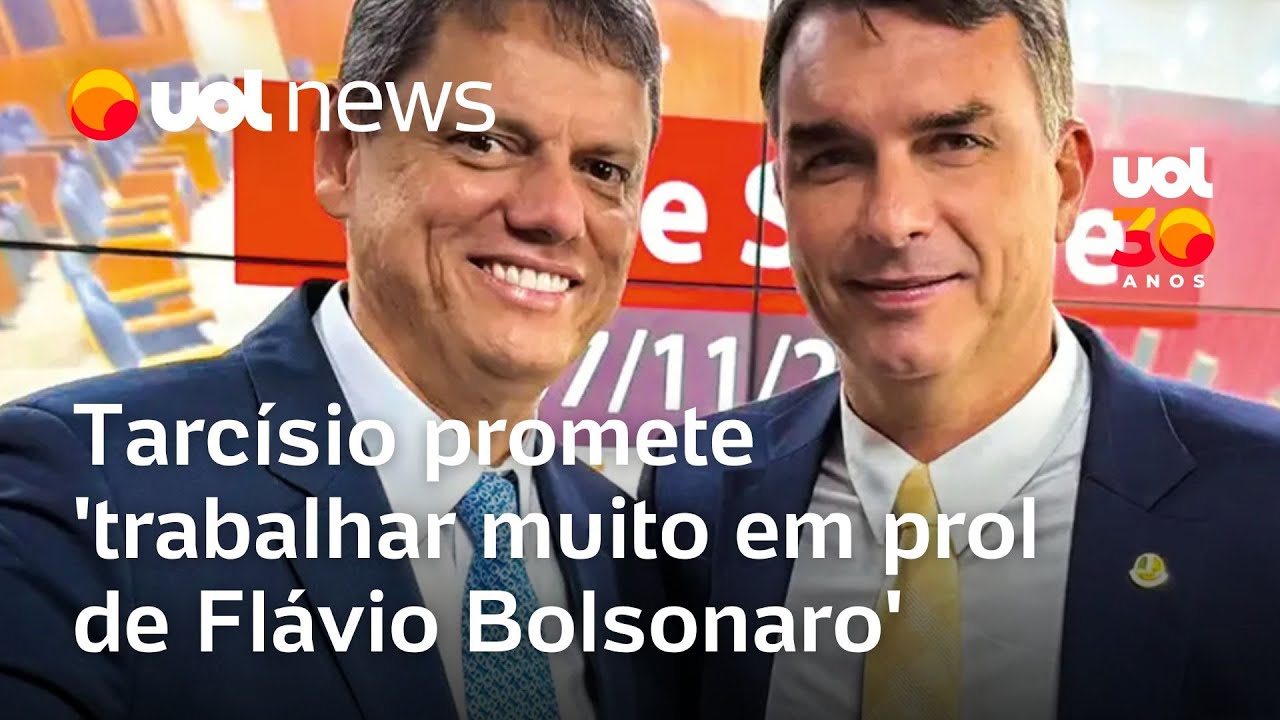 Eleições: Tarcísio promete 'trabalhar muito em prol do Flávio' após crise com clã Bolsonaro