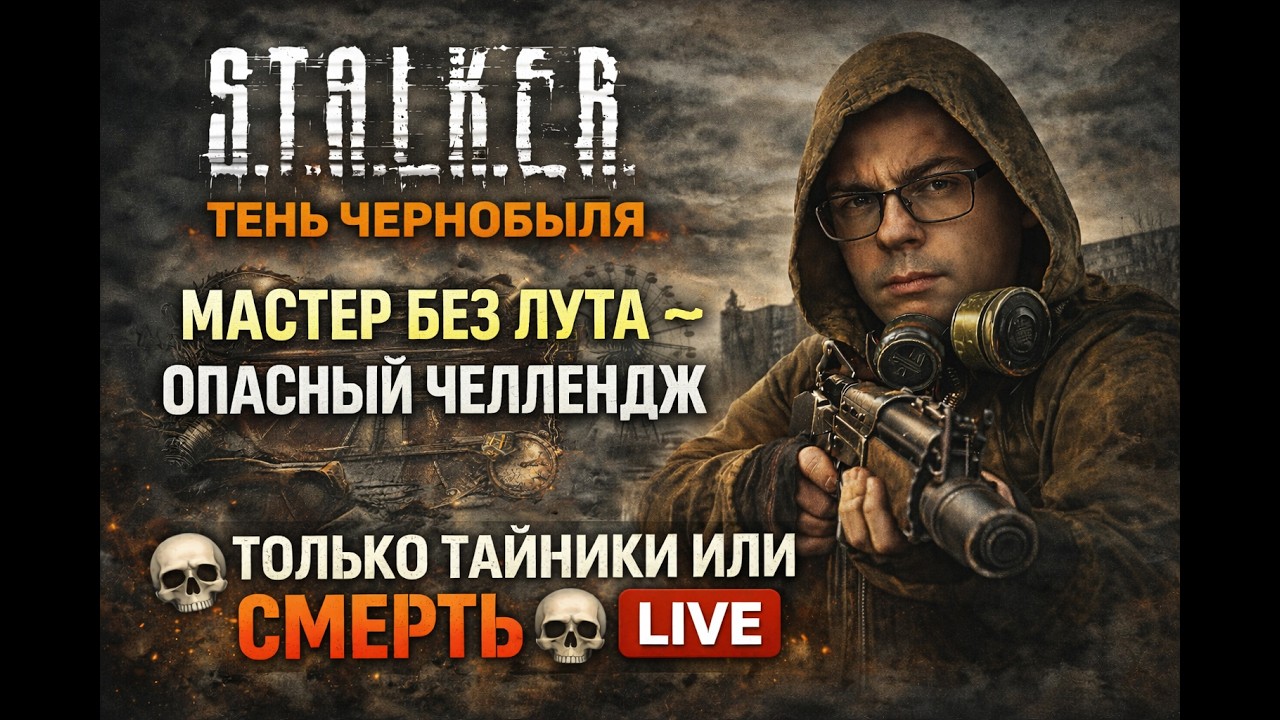 ⚠️S.T.A.L.K.E.R ТЕНЬ ЧЕРНОБЫЛЯ НА МАСТЕРЕ БЕЗ ЛУТА | Только Тайники или СМЕРТЬ 💀 Хардкор Челлендж