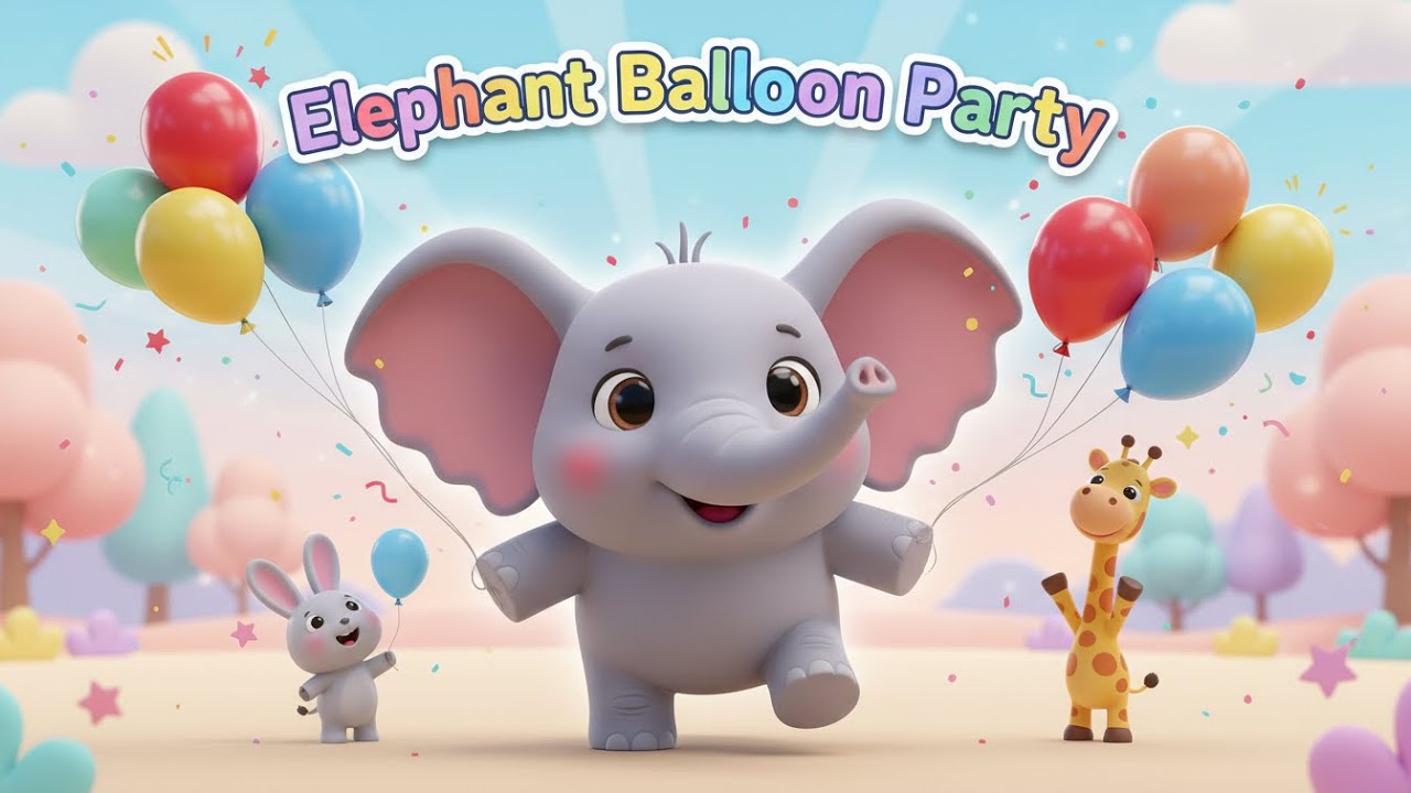 Elephant Balloon Party – Nursery Rhyme, Toddler Learning, Animal Fun, and Playful Celebration