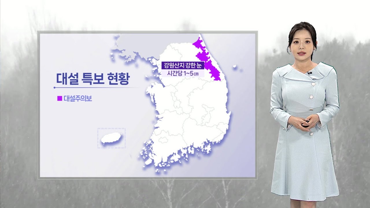 [날씨] 동해안 중심 비나 눈…강원 산지 '대설주의보' / 연합뉴스TV (YonhapnewsTV)