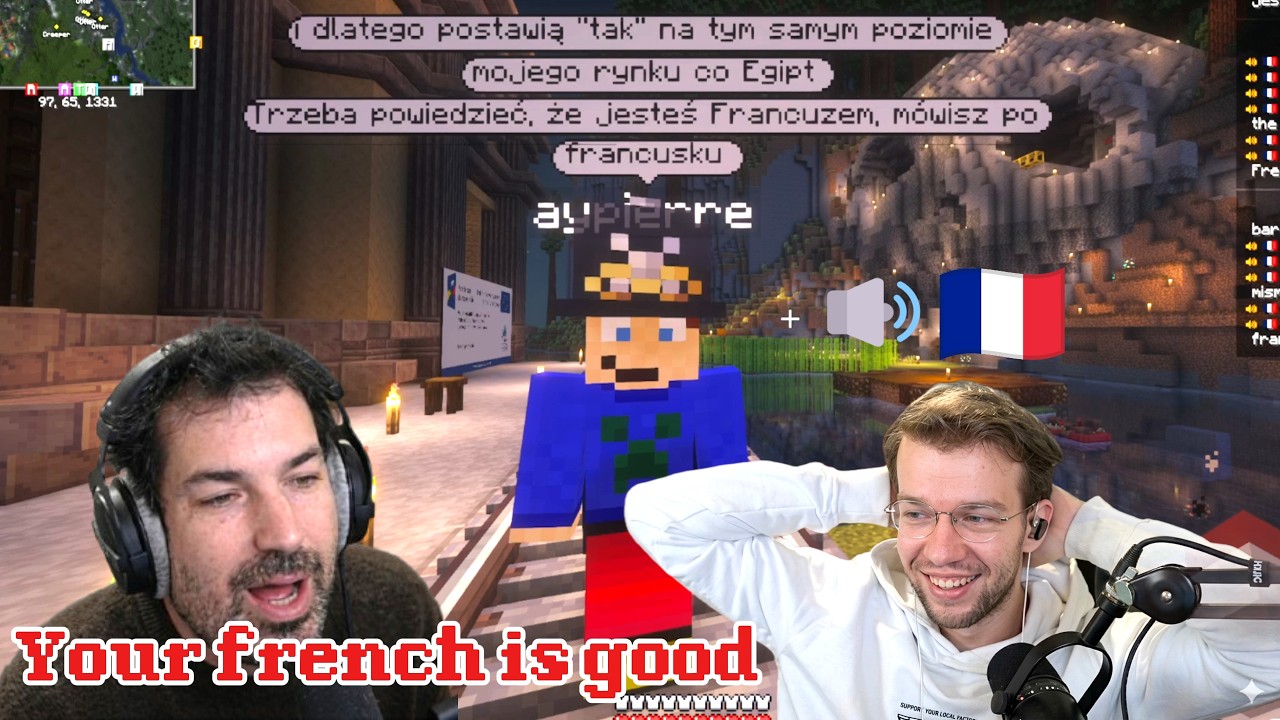 Эйпьер реагирует на хороший французский Графа 😮😮 в Minecraft на QSMP