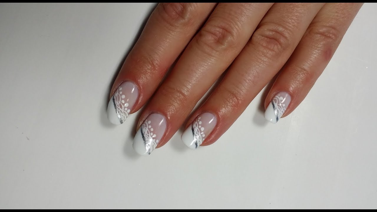 Lace French Manicure Wedding Nails, ❤️‍ Nail Art Tutorial