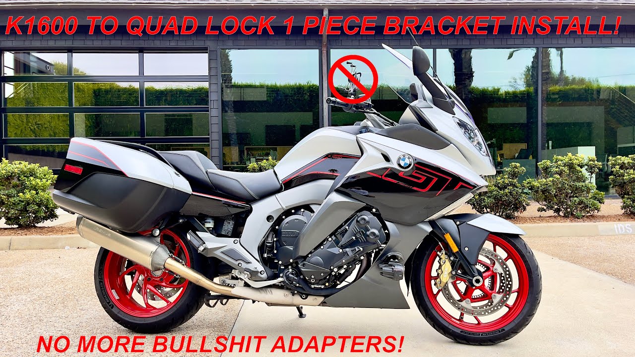 BluMak3D 2017+BMW K1600 Phone Mount Bracket. 1 Piece Phone Bracket For Quad Lock or Q Mount!