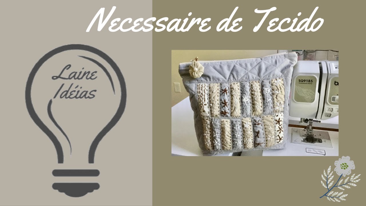 👉 Necessaire de tecido com simples bordado a m&atilde;o 🧵✂️🧵✂️🧵✂️🧵👍