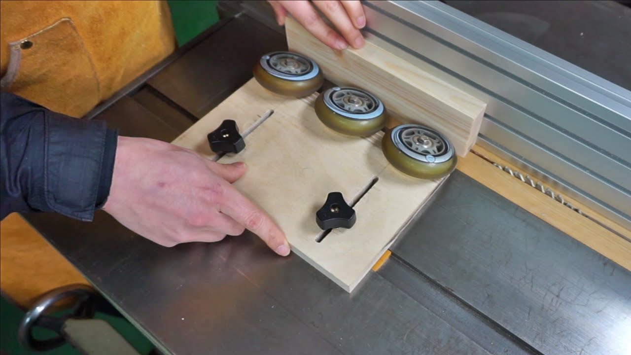 Wheeled Table Saw Featherboard / Making a Woodworking Jigs