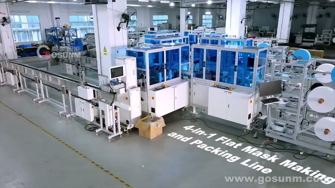 4 in 1 Flat Mask Making Machine And Packing Line