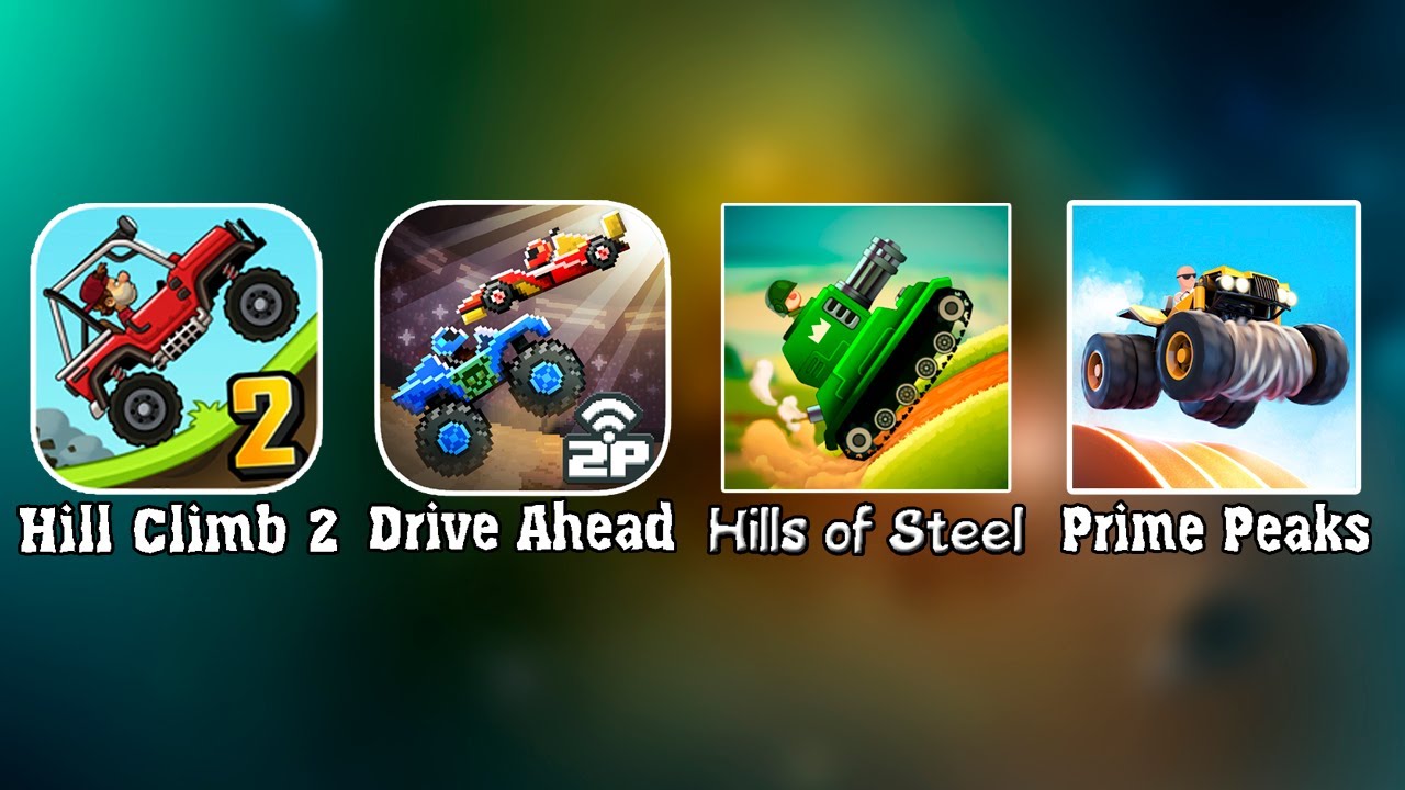 Hill Climb Racing 2, Drive Ahead, Hills of Steel, Prime Piks, сборник обзор прохождение игры.