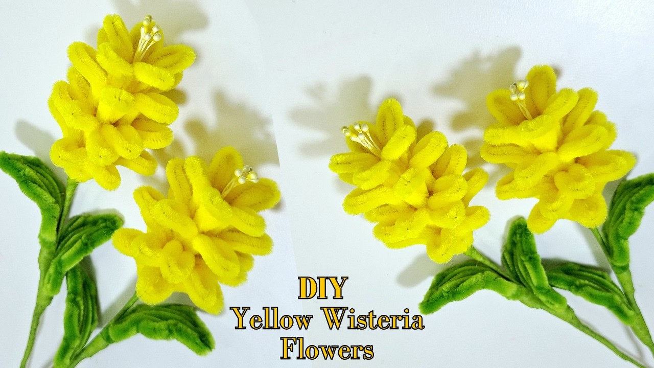 How to Make Yellow Wisteria Flower with Pipe Cleaners