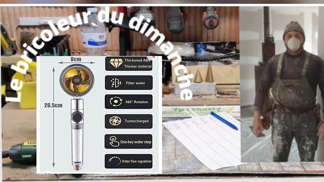 👍pommeau de douche anti-calcaire et économiseur d'eau 👍🇨🇵