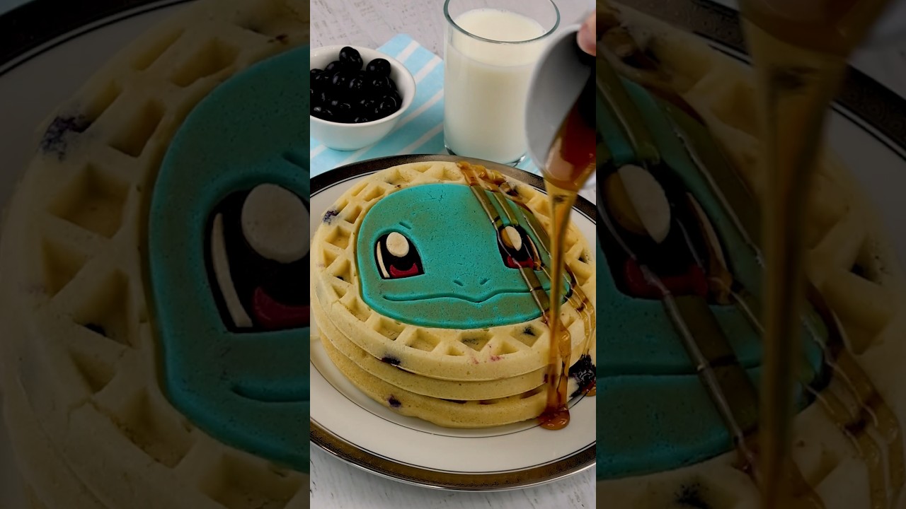 🧇I made the CUTEST Waffle with my Squirtle waffle maker🧇 #freeproduct