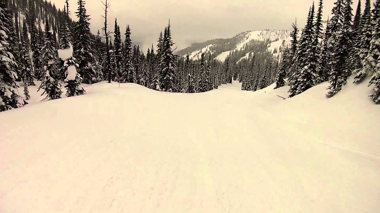 Skiing in Whitefish, Montana. Big Mountain. Russ's Street