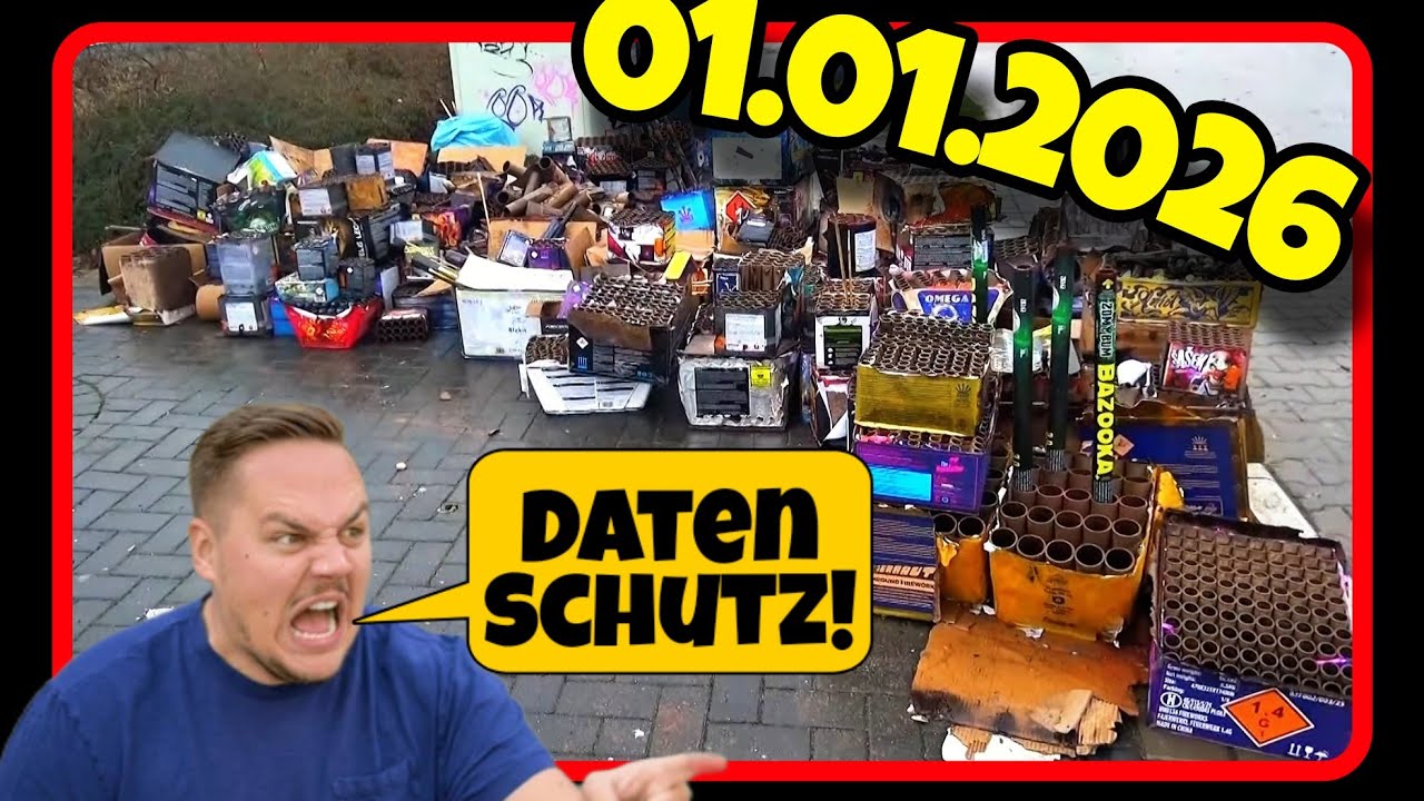 Der Tag nach Silvester/ Neujahr/ 1.1.2026/ Feuerwerk Reste/ Schlachtfeld #MCBöllerTester