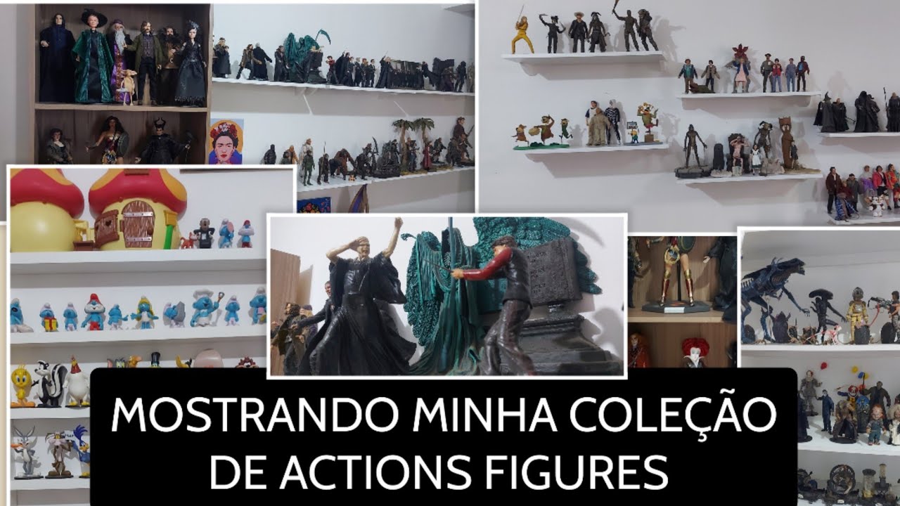 MOSTRANDO TODA MINHA COLEÇÃO DE ACTIONS FIGURES- NECA TOYS, MCFARLANE, HOTTOYS, MATTEL, ESTRELA