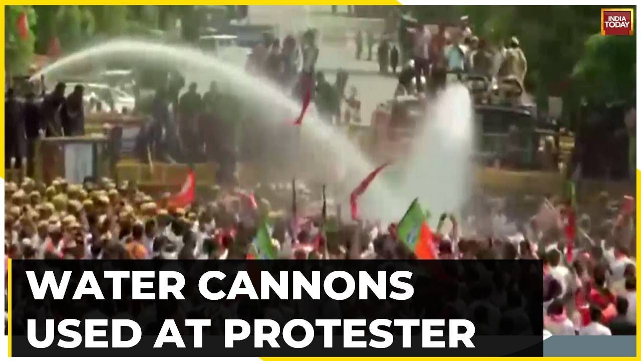 Dramatic Protest On Camera: Water Cannons Used As BJP Protests Against Gehlot Government In Jaipur