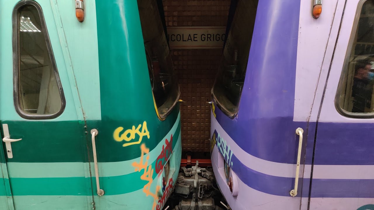 Calatorie cu trenul de metrou IVA 142-096-150 intre statiile Mihai Bravu si Timpuri Noi (M3)