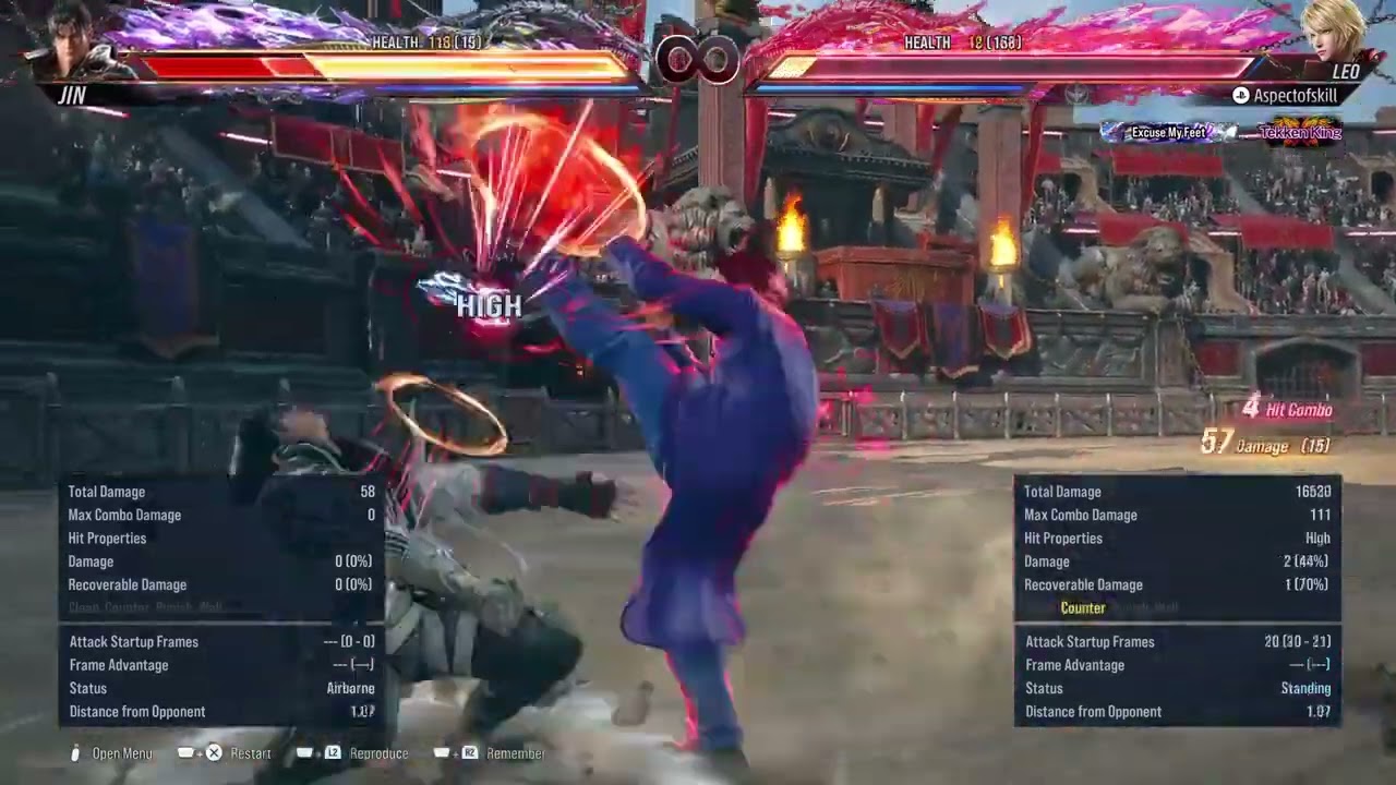 Tekken 8 Leo Combo - Wall carry 113 damage. #tekkencombo #ps5 #gaming #tekken8content #tekken8leo
