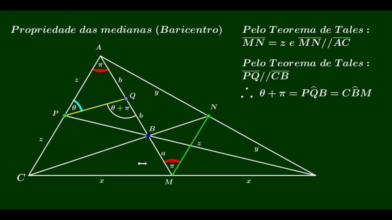 Demonstração: Propriedade das medianas (Baricentro)