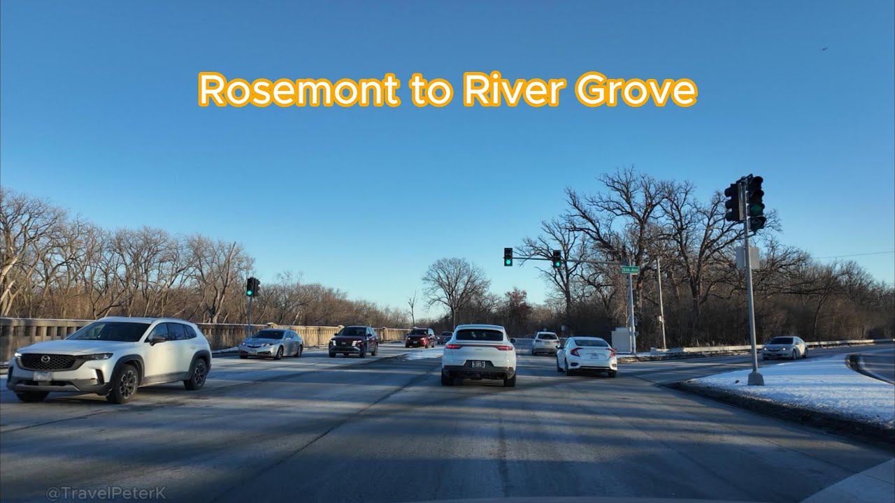 Driving from Rosemont to River Grove via River Road