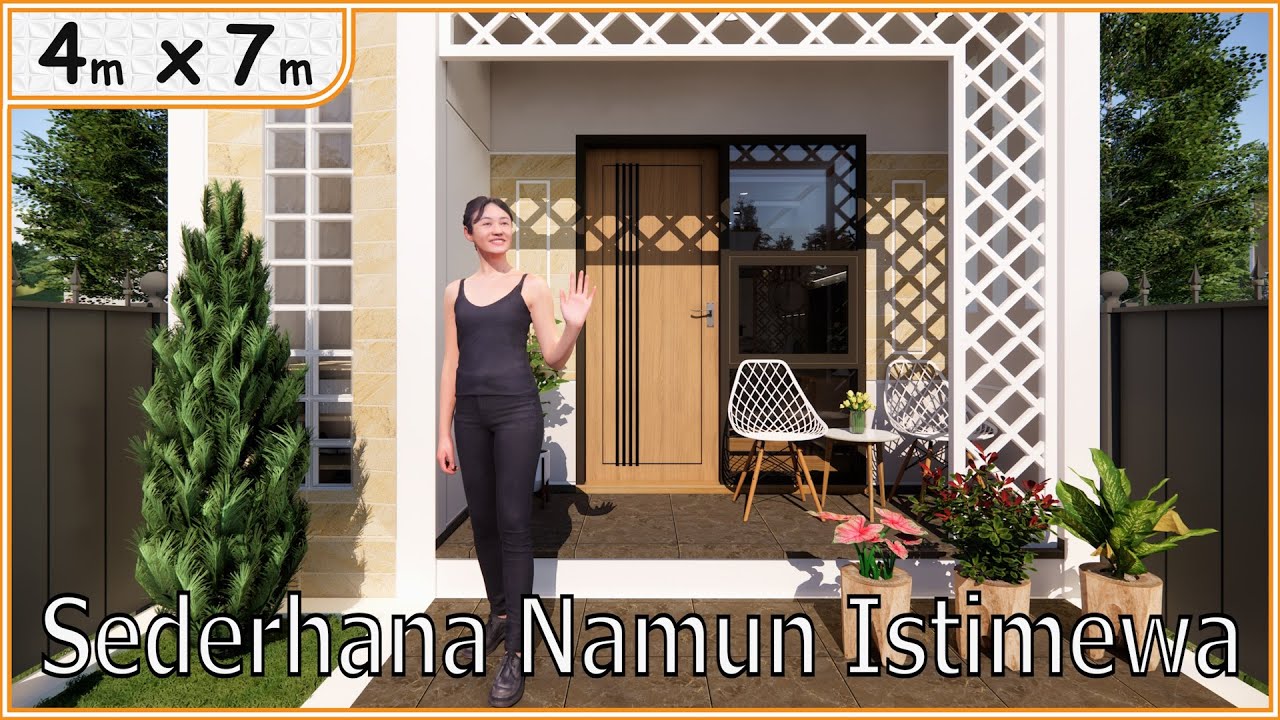 Desain Rumah 4x7 Meter | Modern Minimalis Yg Banyak Bukaan Cahayanya | Small House