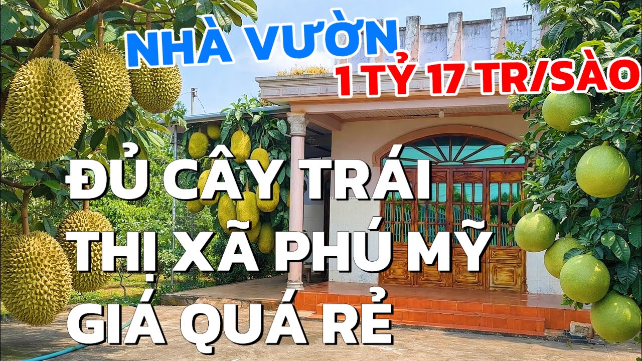 Cô Hà cần tiền bán gấp 9410m2, 1tỷ 17tr/sào quy hoạch đất ở, nhà vườn cây trái thị xã Phú Mỹ, TP HCM
