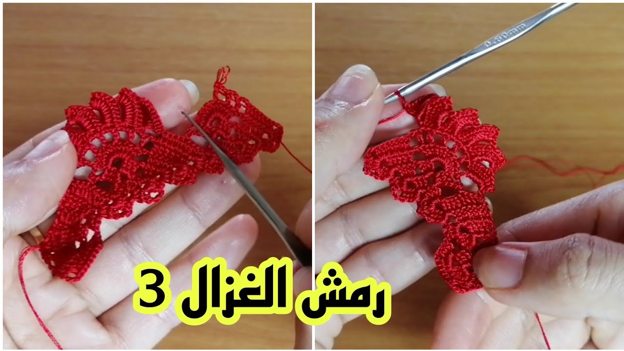 رمش الغزال بالكروشي زواقة ولا اروع بجميع التفاصيل الجزء الثالث