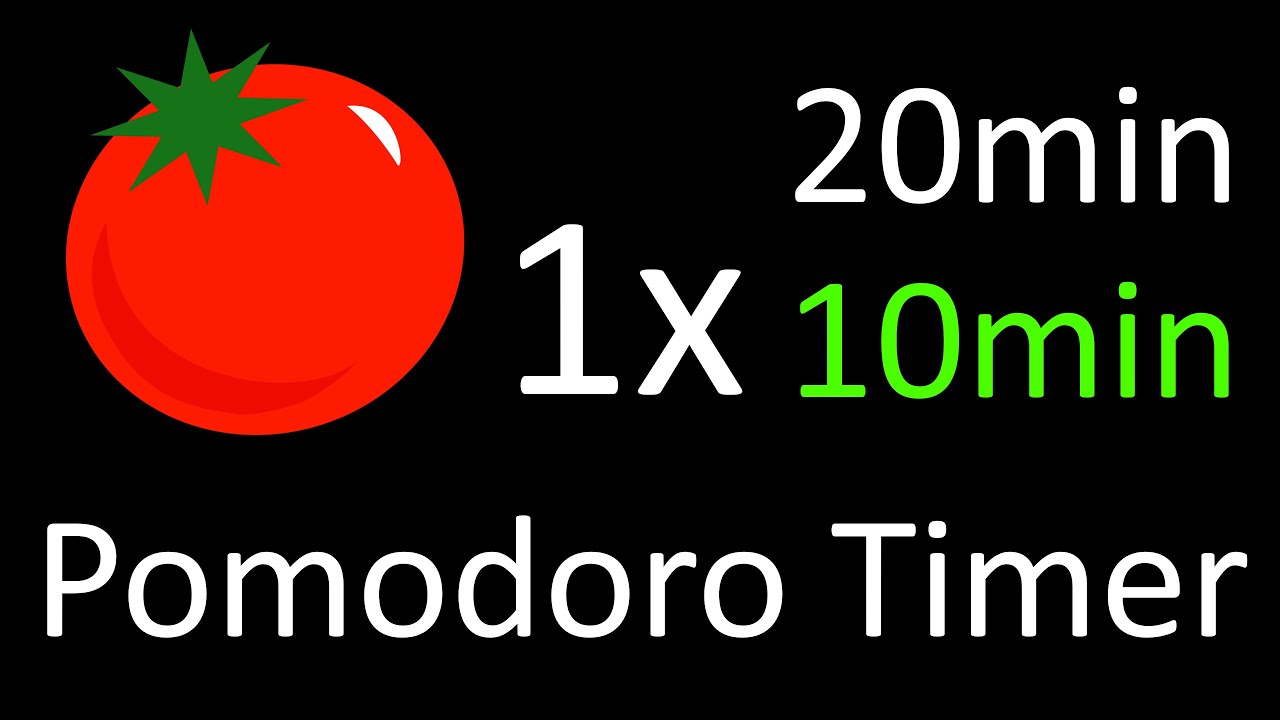 Pomodoro 1x 20 Minutes + 10 Minutes Rest = 0.5 Hour