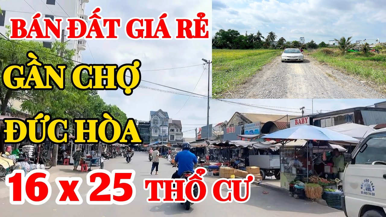 Bán đất giá rẻ. Gần chợ Đức Hòa.