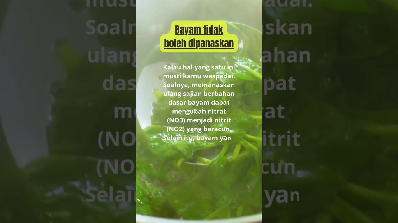 Bayam tidak boleh dipanaskan#faktamakanan #shortsfeed #shortvideo #shortsyoutube