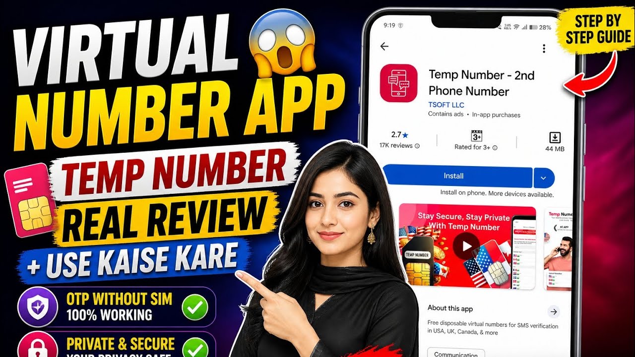 Get OTP Without SIM 🔥 | Temp Number App Full Guide (Hindi)