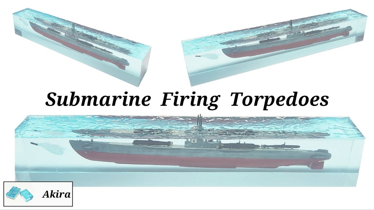 Submarine Firing Torpedoes RESIN ART / 魚雷戦ジオラマ【レジン】