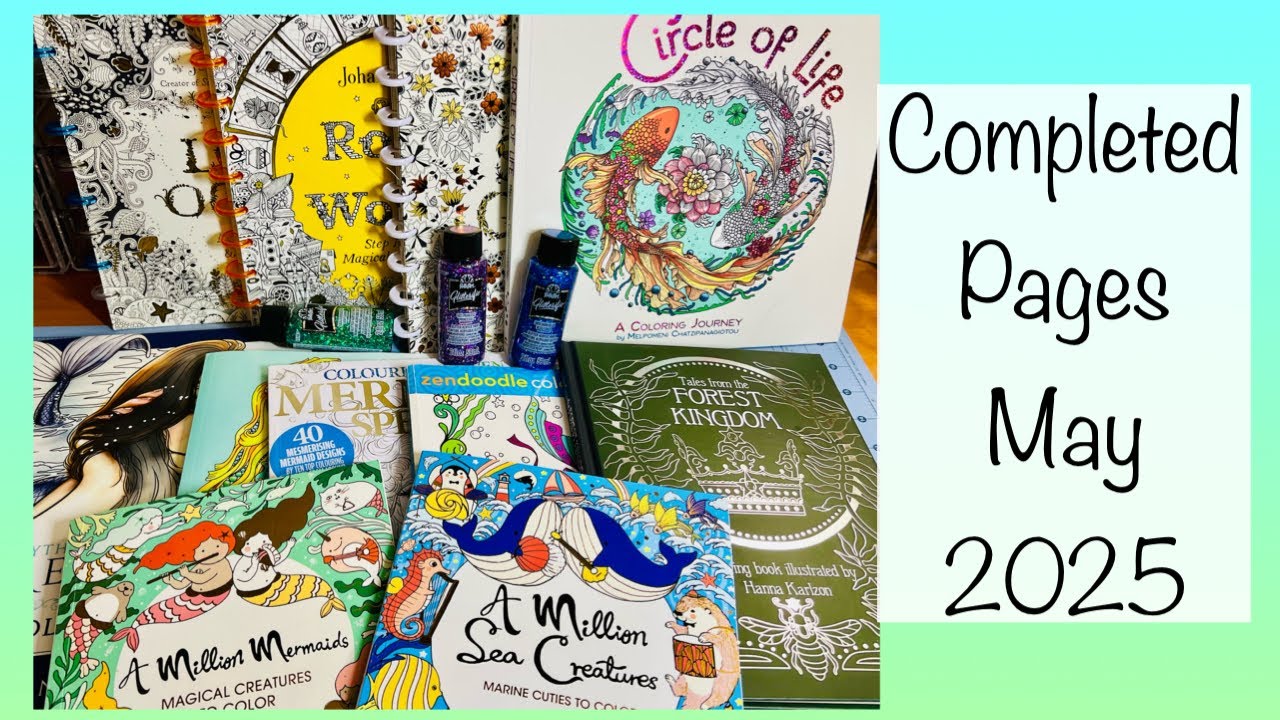 Sharing My May Completed Coloring Pages