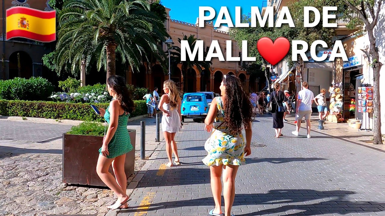4K🇪🇸Palma de Mallorca 📸Walking tour around the Cathedral, Jaime II, San Miguel and Paseo Maritimo