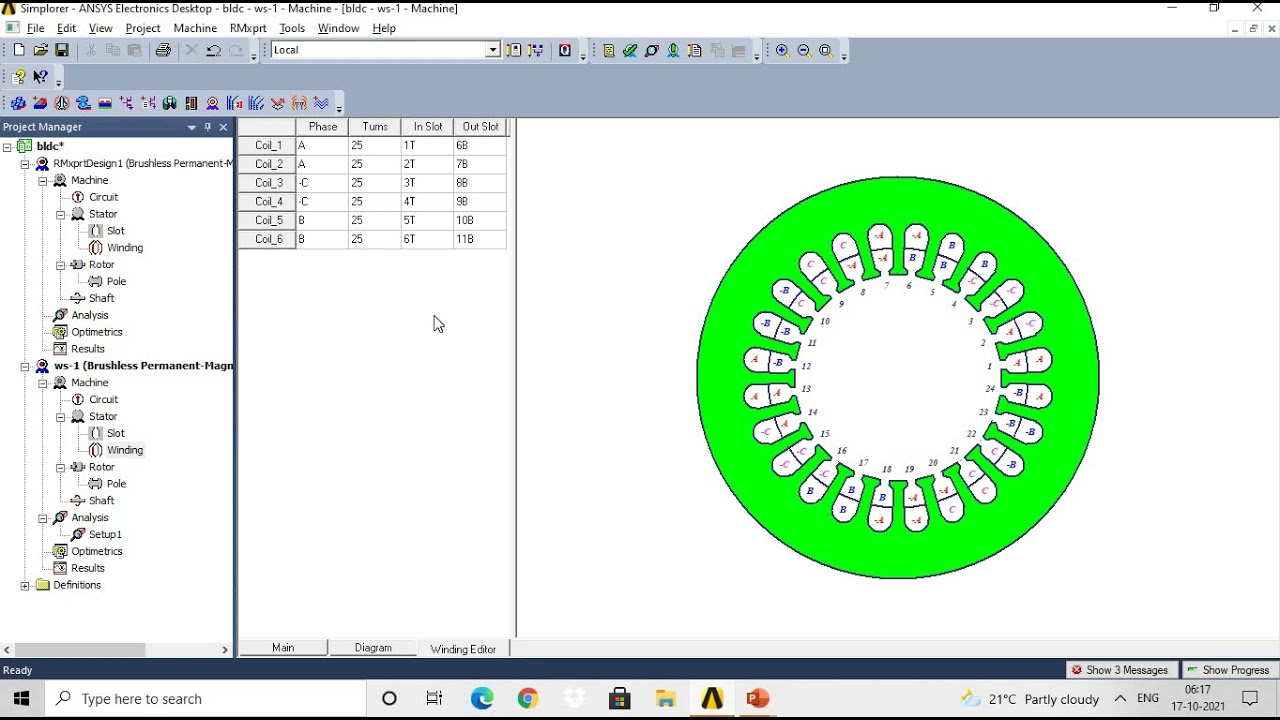 BLDC motor-Design and analysis using ANSYS Maxwell software