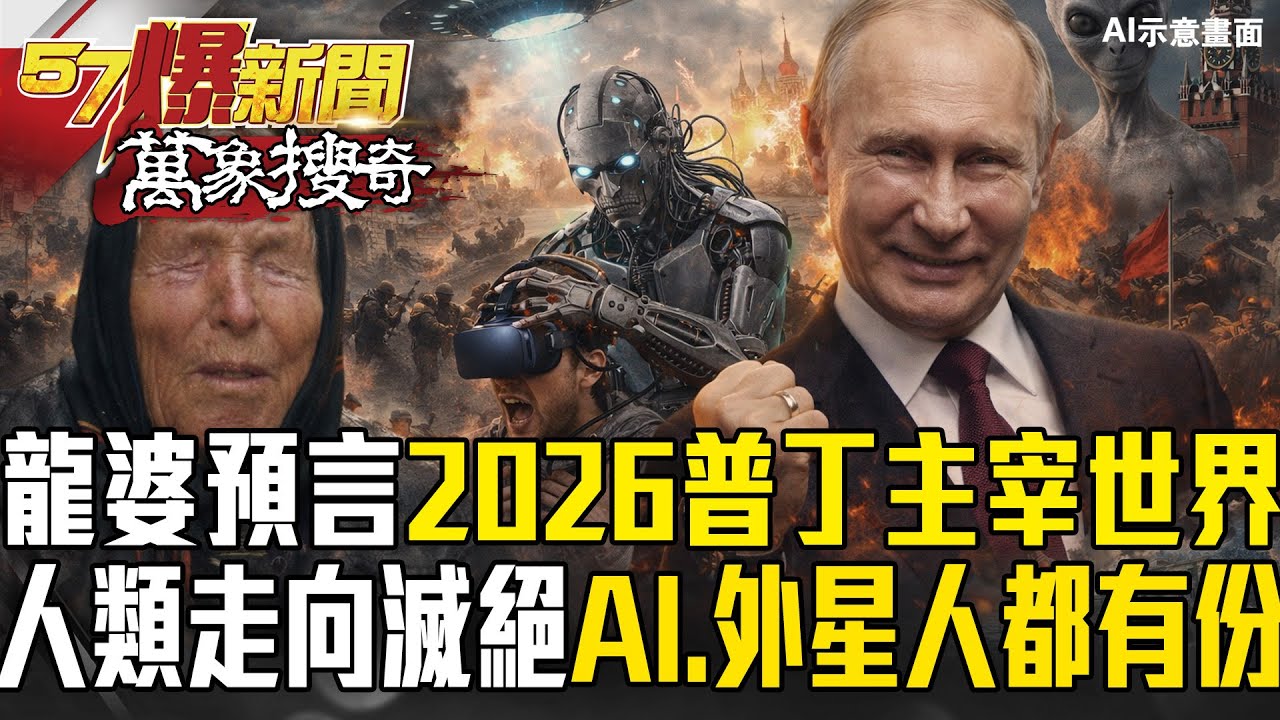 盲眼龍婆2026十大預言「AI、外星人都有份」？！ 東方恐引爆三戰「普丁崛起主宰世界」世界強國都躲不過？！【57爆新聞 萬象搜奇】