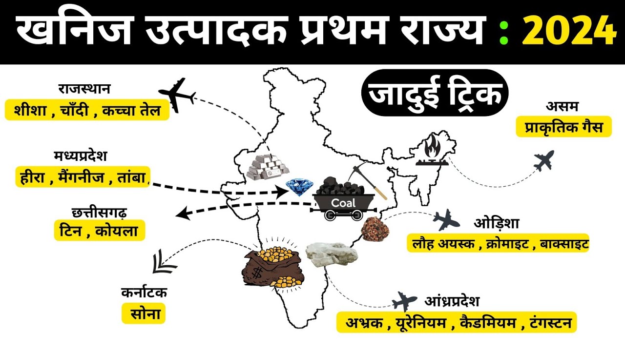 खनिज उत्पादक प्रथम राज्य : 2024 / Mineral producing first state : 2024