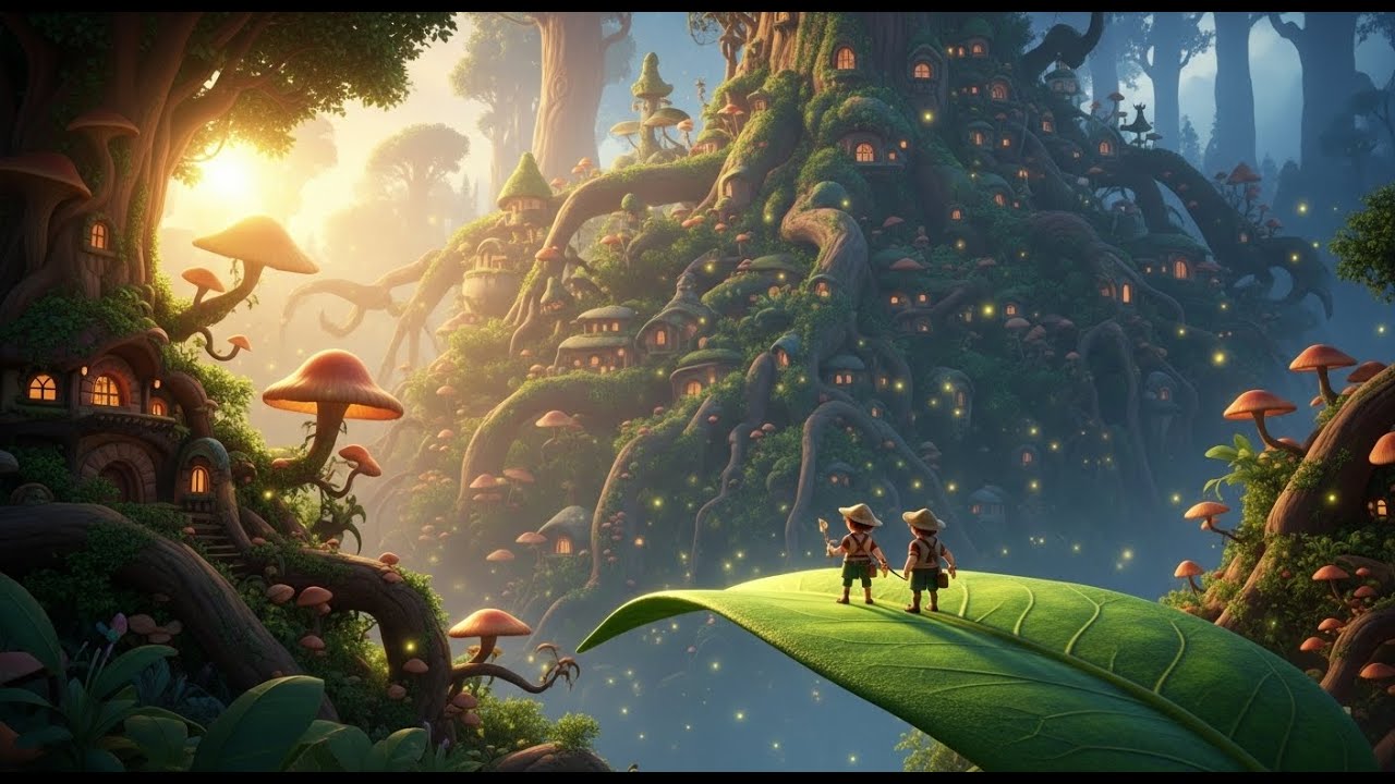 Tiny Builders in a Giant Forest City | Cinematic Relaxing Fantasy 4K