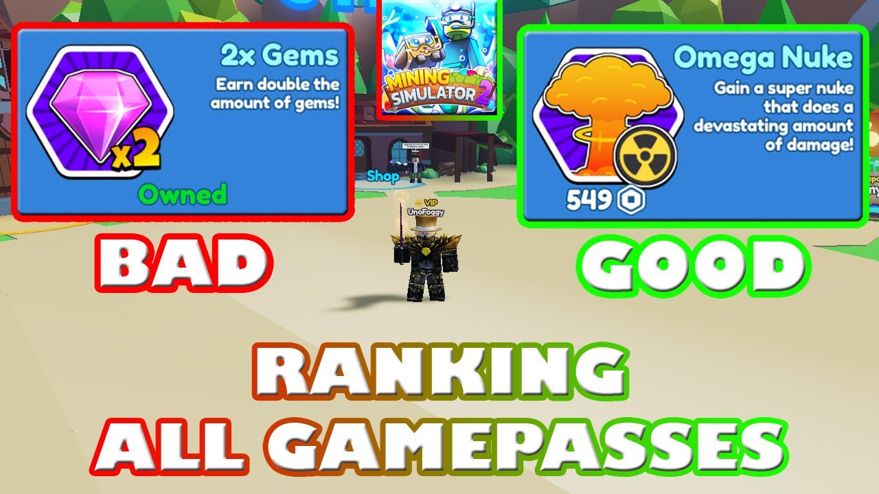RANKING ALL GAMEPASSES (Tier List) - Roblox Mining Simulator 2