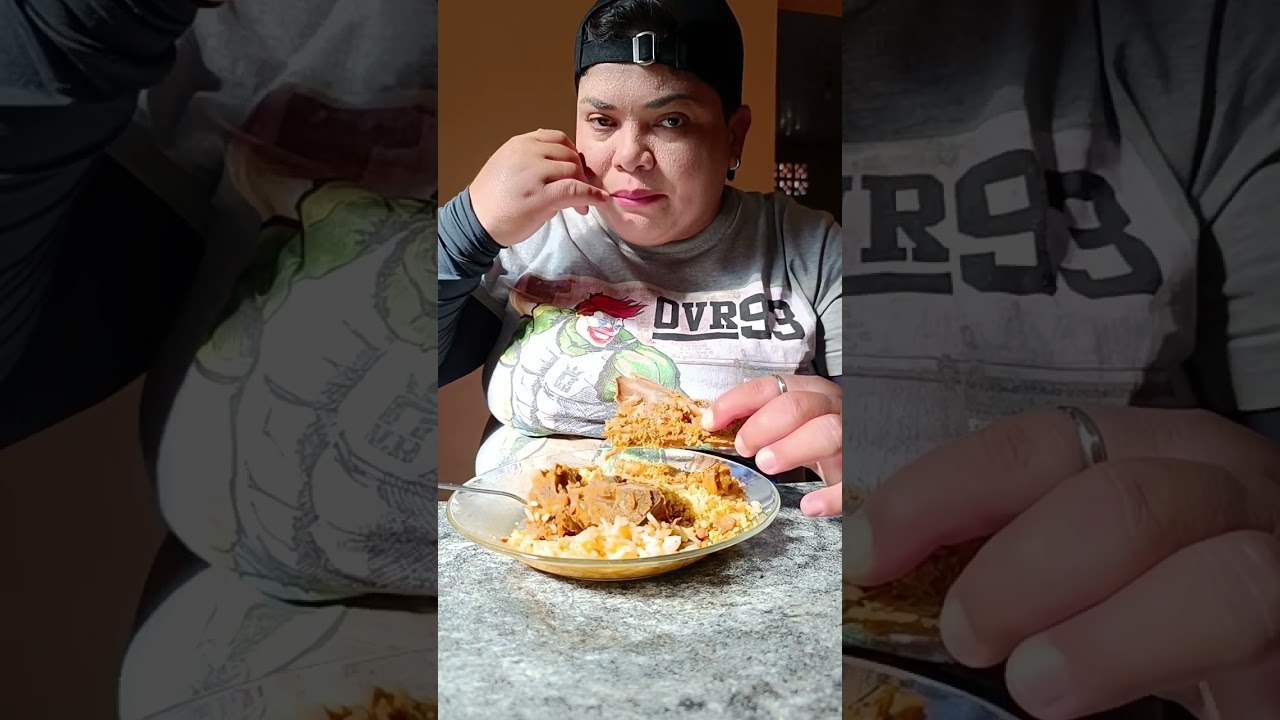 #COMENDO COM A POLY MUKBANG|ARROZ, FEIJÃO E GALINHA CAIPIRA|DELÍCIA 😋