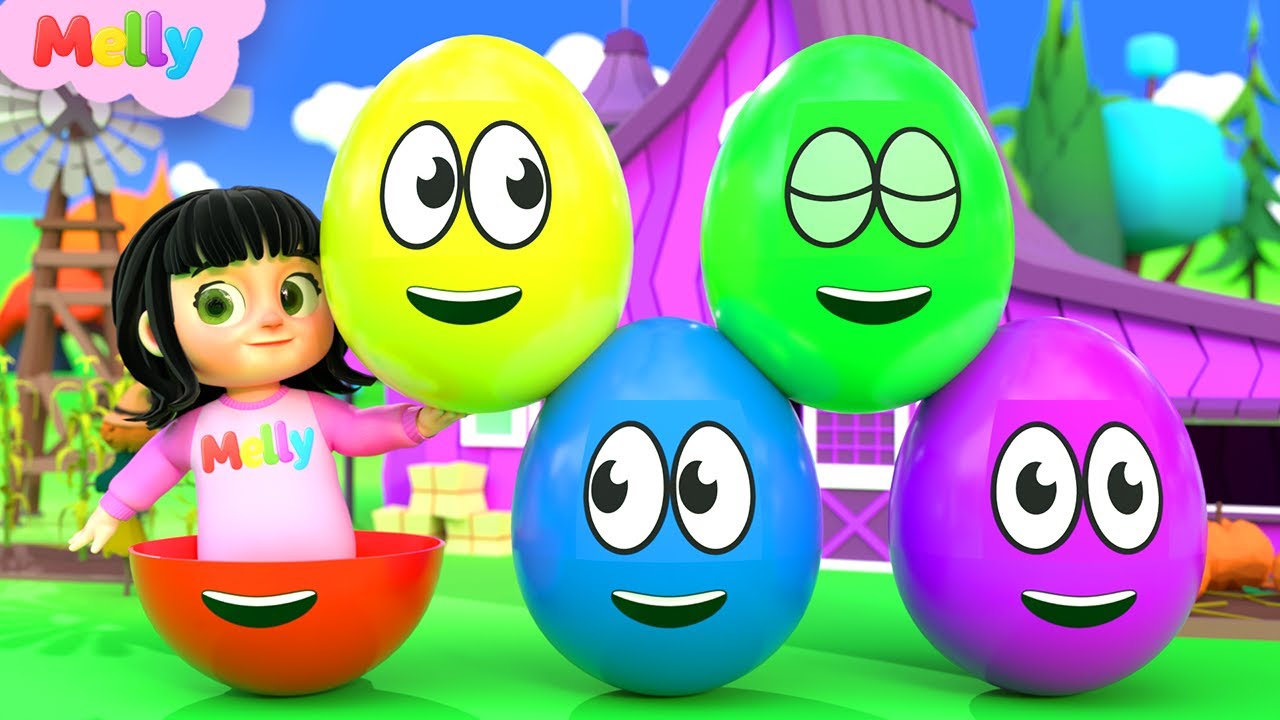 Learning Colors and Numbers Songs | Colorful Eggs on the Farm | Melly Nursery Rhymes & Kids Songs