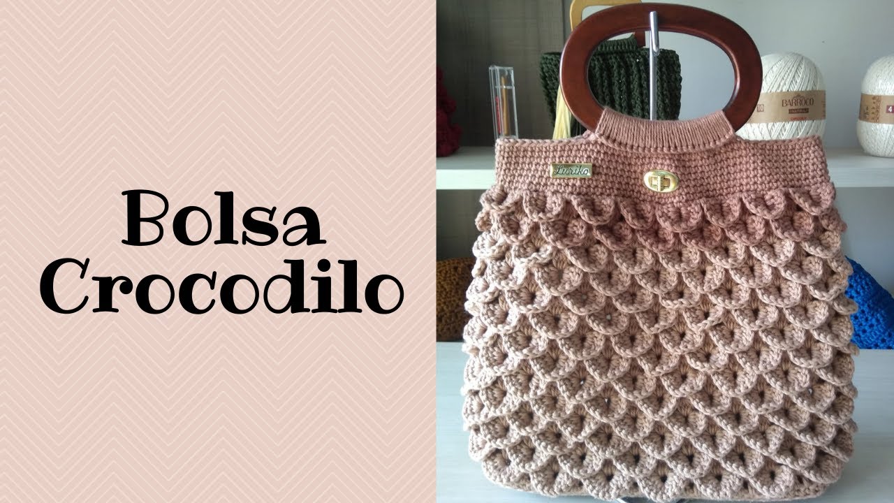 Bolsa de ccrochê Crocodilo