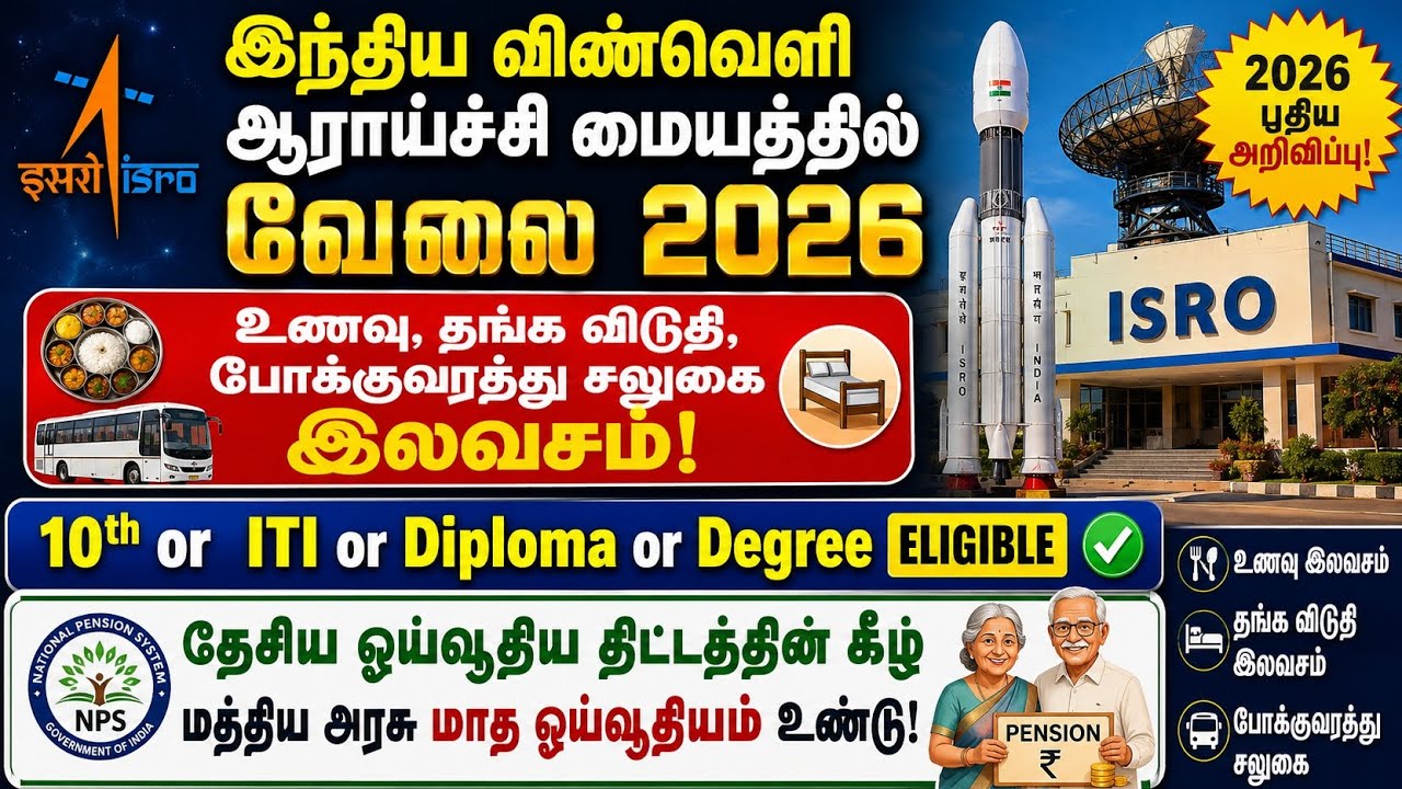 🔥 ISRO Recruitment 2026 | 10th / ITI / Diploma / Degree | Free Food & Hostel | Apply Now