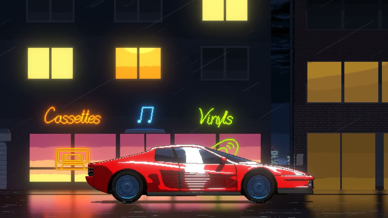 🕹️ 8-Bit Night Cruise: Retro Red Sports Car Pixel Art Drive | Nostalgic Lofi & Chill Beats