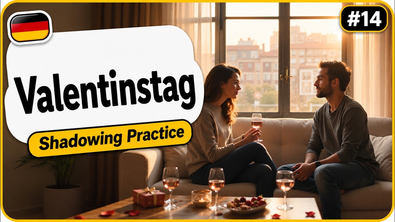 A1 German Shadowing Practice #14 – Valentine’s Day Der Valentinstag  Learn Real German Conversation