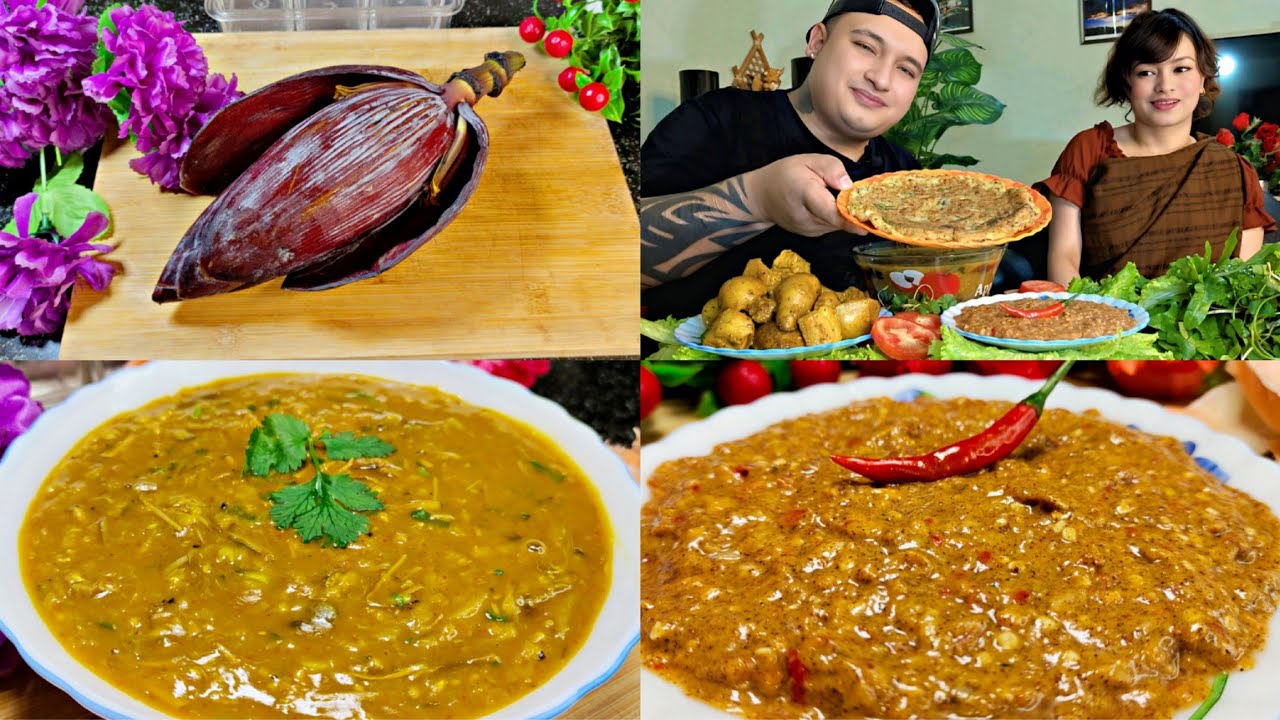 Dai Bad Pashor Kait 😮 + Sohbaingon Dieng Bad Nei-lieh || Dal With Banana Flower Recipe 😋