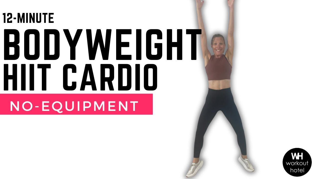BODYWEIGHT HIIT WORKOUT | NO-EQUIPMENT | 12- MINUTES 🔥CARDIO🔥