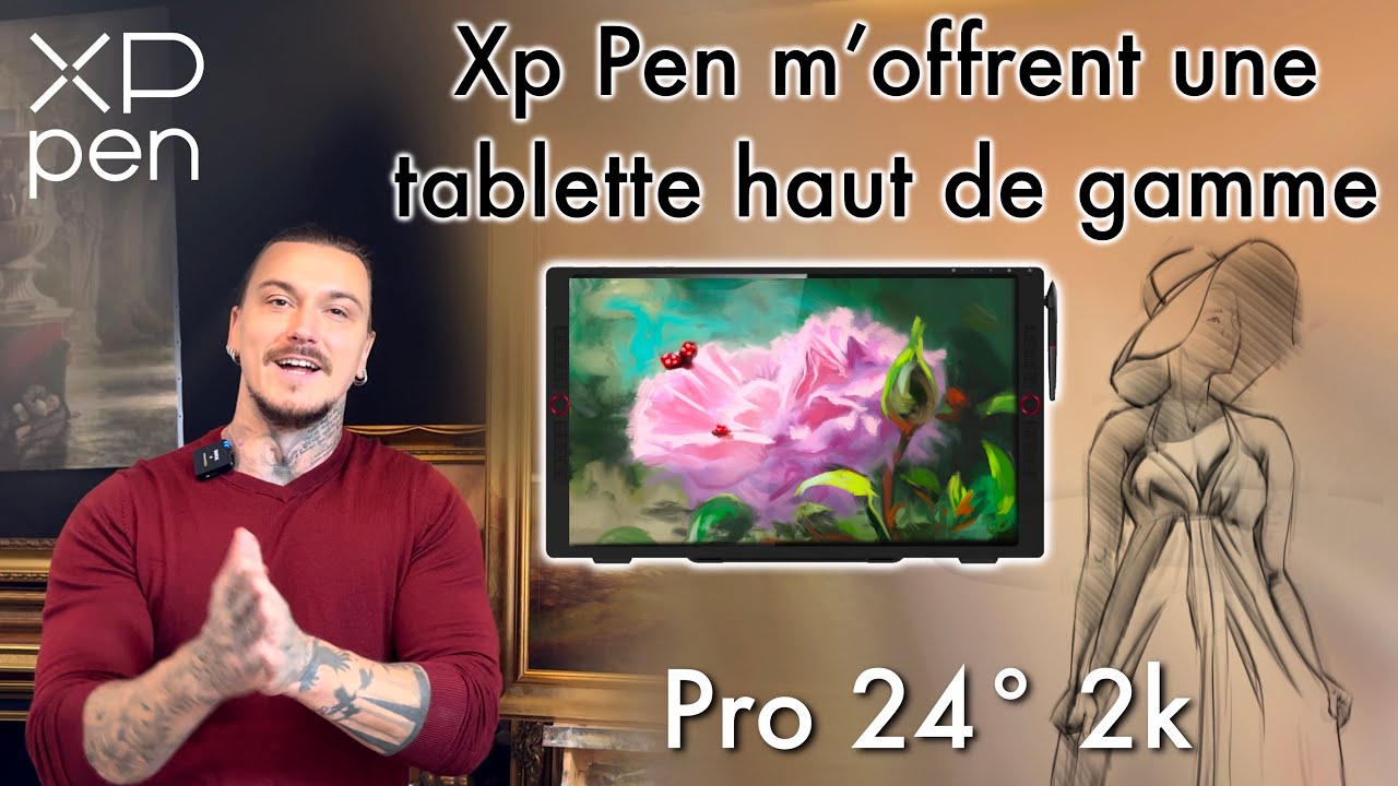 Распаковка и демонстрация рисования/раскрашивания на планшете XP Pen Artist 24 PRO (мне очень нра...