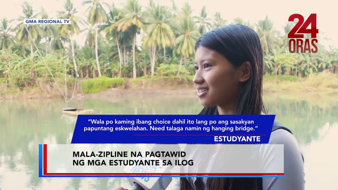 Mga estudyante, tumatawid sa ilog gamit ang lubid matapos masira ang bangka | 24 Oras
