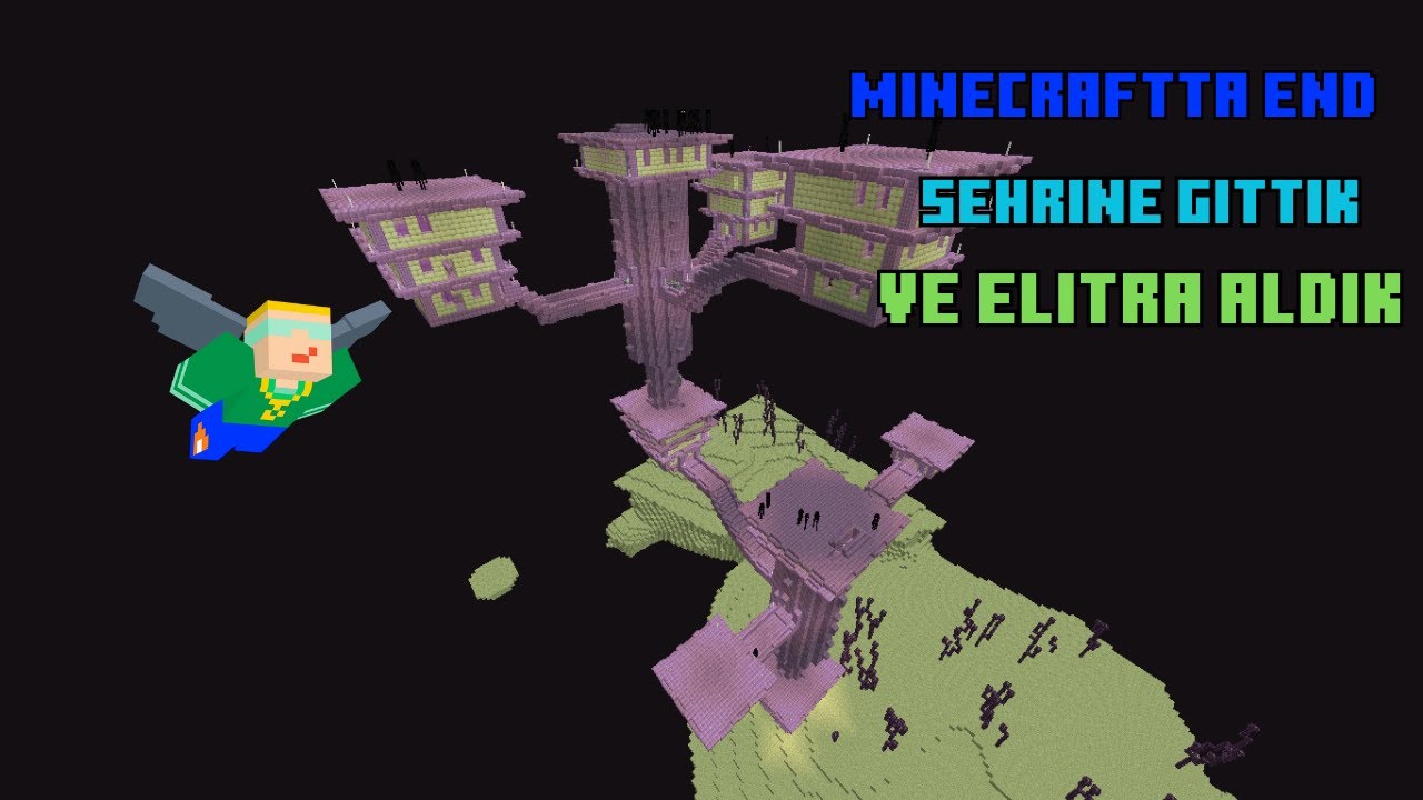 Minecraftta End  Şehrine Gittim, Elitra Buldum !!!